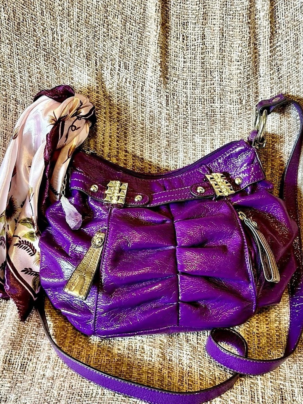 Kathy Van Zeeland Purple Crossbody Bag